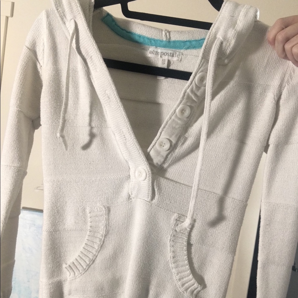 Like new white on white striped knit sweater